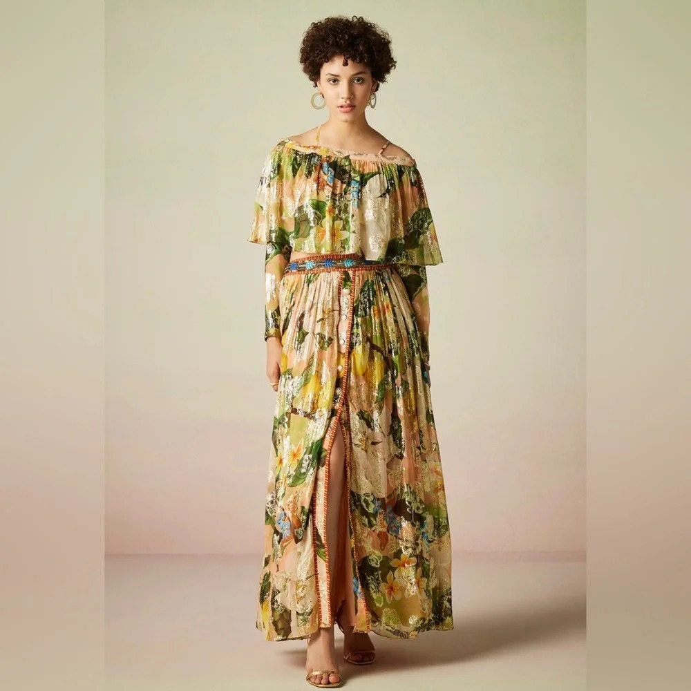 NWT Verb by Pallavi Singhee floral maxi Skirt Sz Small